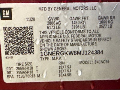 2021 Chevrolet Traverse LT Cloth