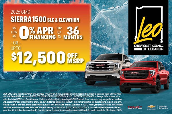2026 GMC Sierra 1500 SLE & Elevation